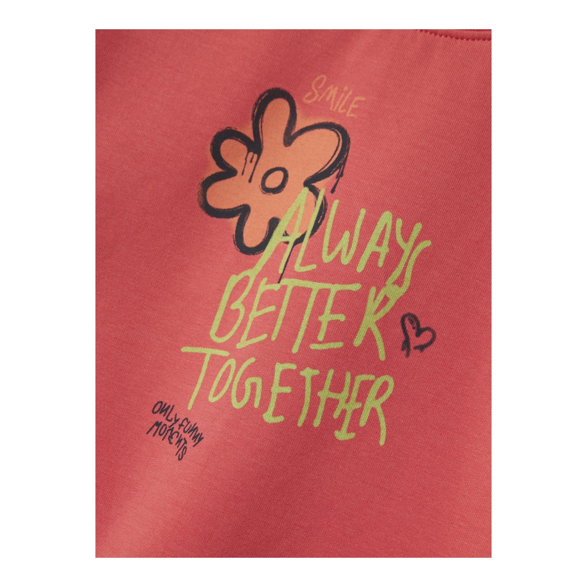 NAME IT abito tinta unita modello felpa con stampa Salmone per Neonata 132330433N SALMONE NAME IT 