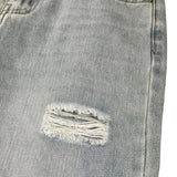 Manila Grace Jeans Tinta Unita con Strappi per Bambina 198PMJS25X AZZURRO MANILA GRACE 