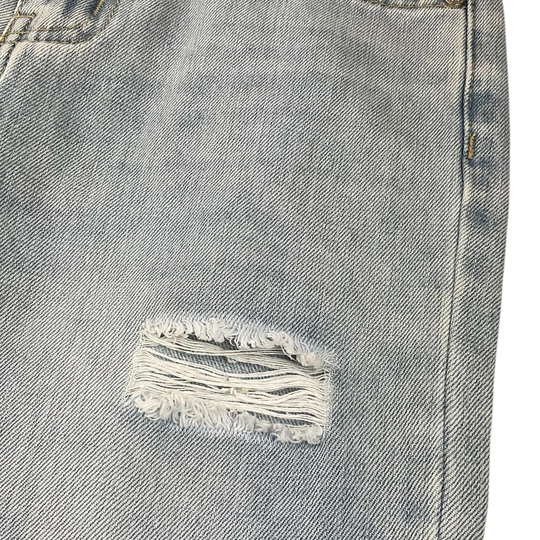 Manila Grace Jeans Tinta Unita con Strappi per Bambina 198PMJS25X AZZURRO MANILA GRACE 