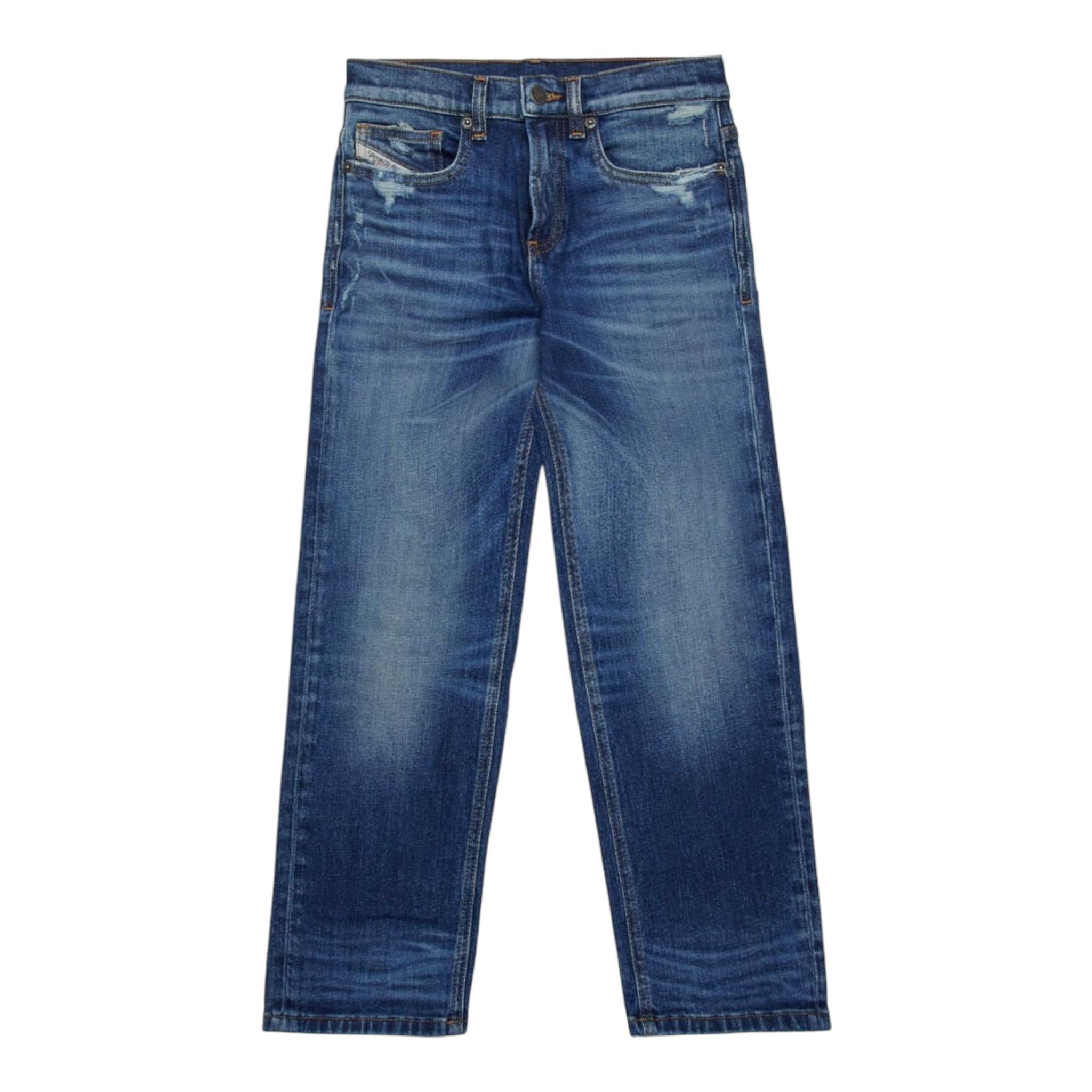 Diesel Jeans Tinta Unita con Girovita Regolabile per Bambina J01923X BLU DIESEL 