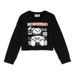 MOSCHINO shirt girocollo tinta unita con stampa Nero per Bambina HDO00U NERO MOSCHINO 