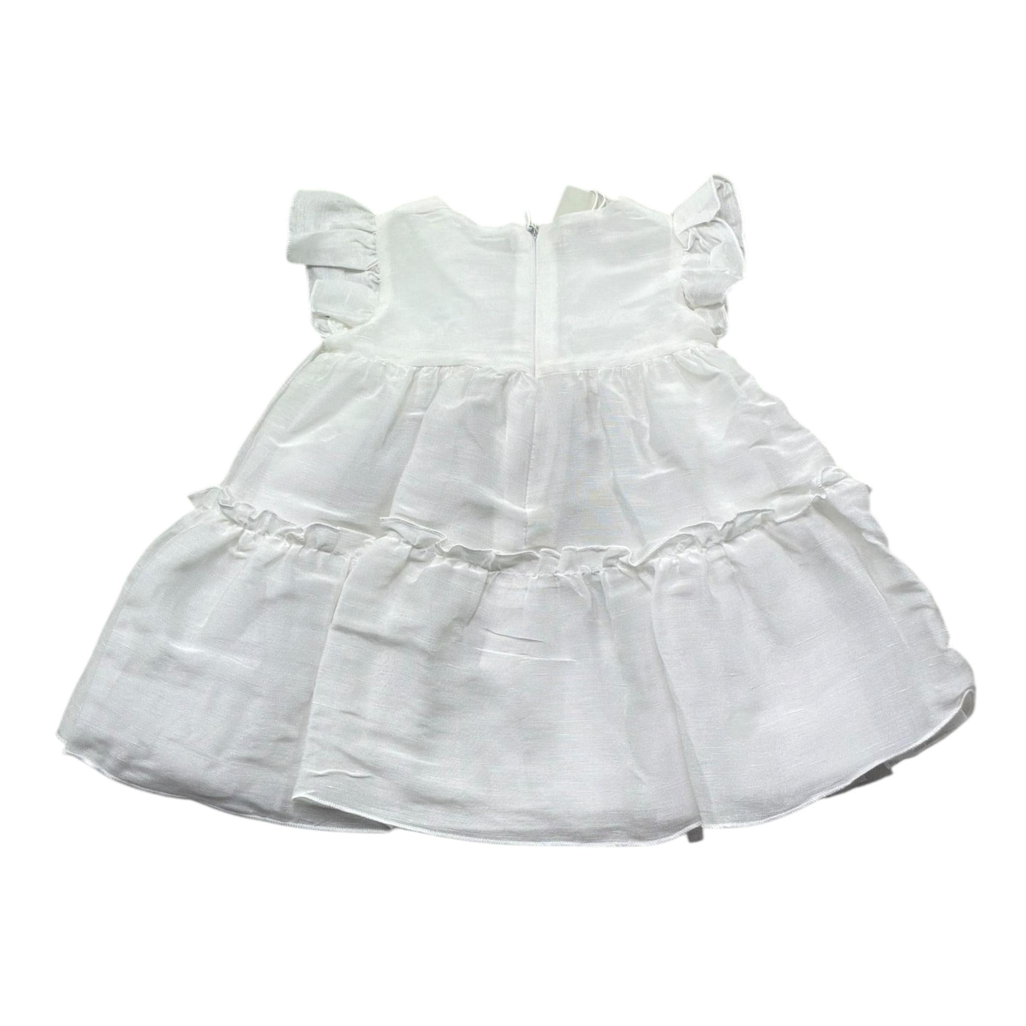 Le Bebe' Abito Tinta Unita con Fiocco per Neonata LBG6321 BIANCO LE BEBE' 