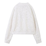 Michael Kors Felpa con Zip Tinta Uita con Ricami Bianco per Bambina R30412 BIANCO MICHAEL KORS 