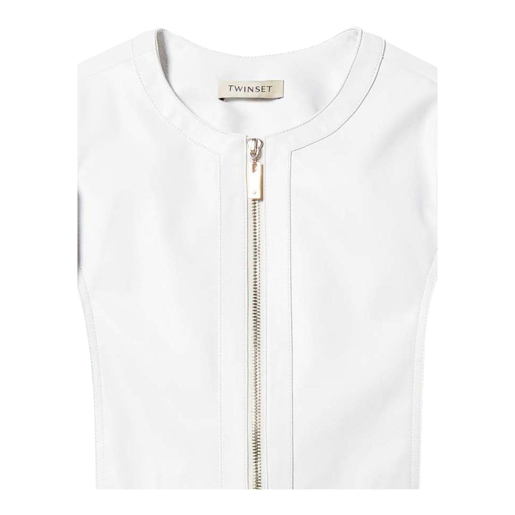 Twinset Giubbino In Ecopelle Tinta Unita per Bambina 251GJ2560 BIANCO TWINSET 