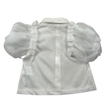 Miss Grant Camicia Mezza Manica Tinta Unita per Bambina MG1238J BIANCO MISS GRANT 