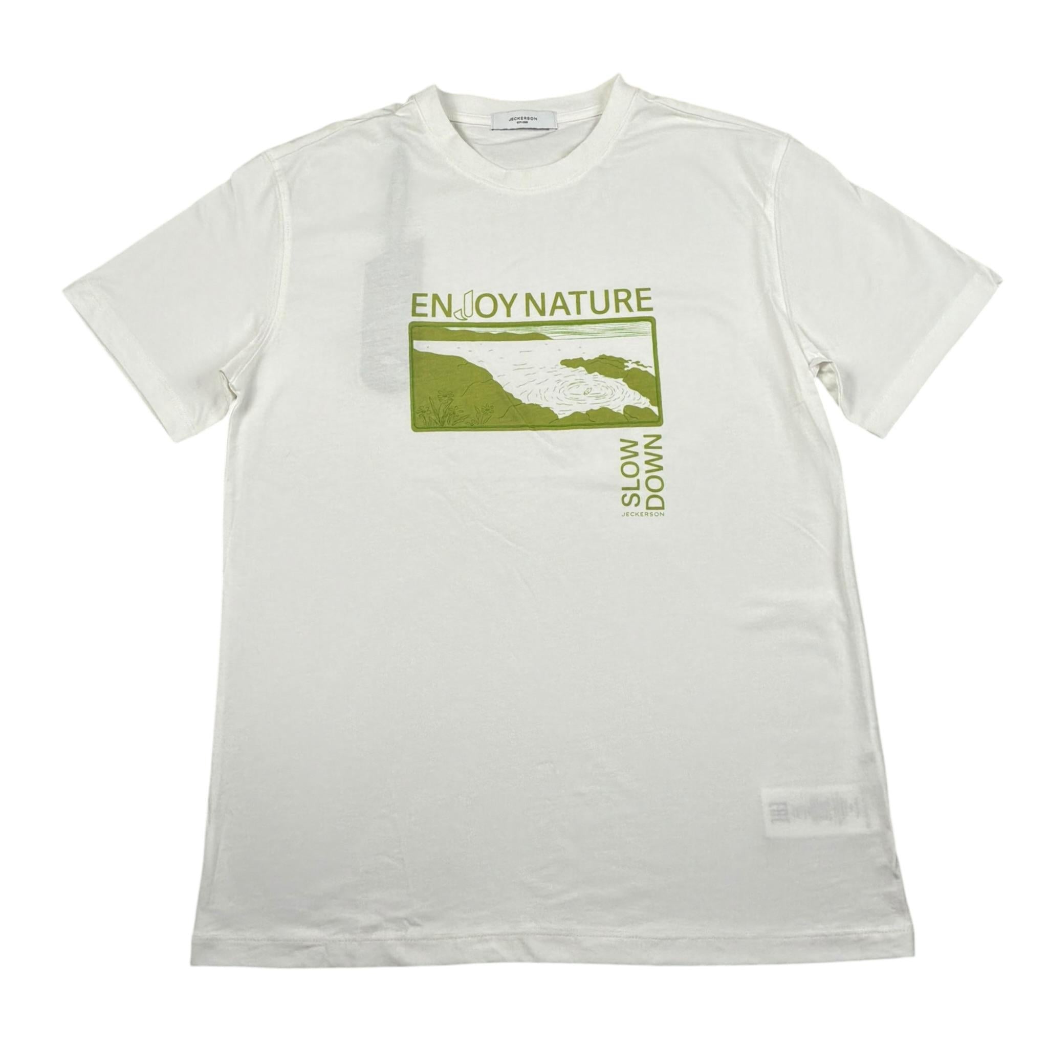 Jeckerson T-Shirt Girocollo Tinta Unita con Stampa per Bambino J3871 BIANCO JECKERSON 