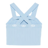 Twinset Top Bicolore con Logo per Bambina 251GJ3QW2X AZZURRO TWINSET 