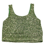 Janice Top Tinta Unita con Paillettes per Bambina JN747R VERDE JANICE 
