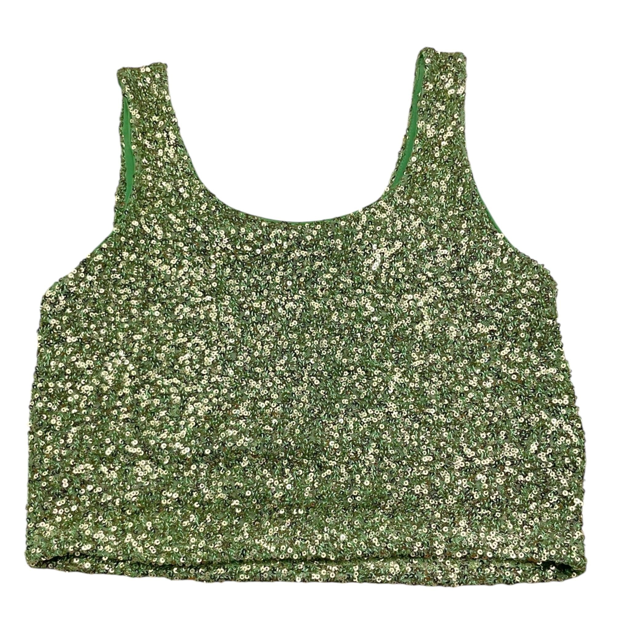Janice Top Tinta Unita con Paillettes per Bambina JN747R VERDE JANICE 