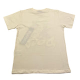 DISCLAIMER t-shirt girocollo tinta unita con stampa in contrasto Panna per Bambino 24IDK58215 PANNA DISCLAIMER 