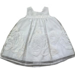 Monnalisa Abito Giromanica Tinta Unita con Ricami per Neonata 735957 BIANCO MONNALISA 