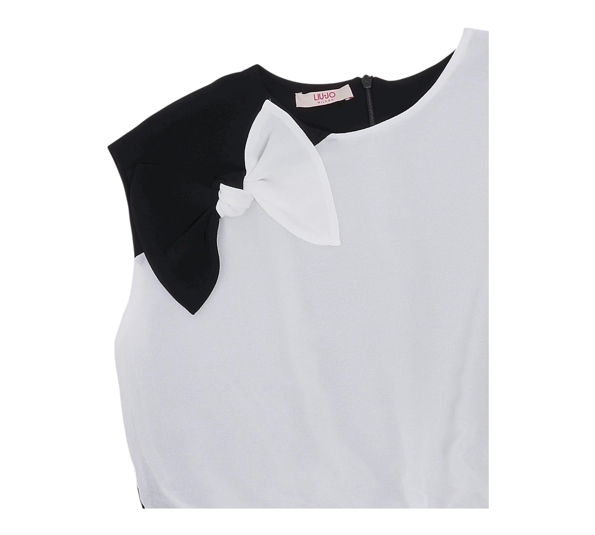 Liu Jo Top Giromanica Modello Camicia Bicolore per Bambina GA5065X BIANCO/NERO LIU JO 