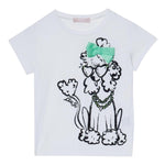 Liu Jo T-Shirt Girocollo Tinta Unita con Stampe per Bambina KA5082J BIANCO LIU JO 