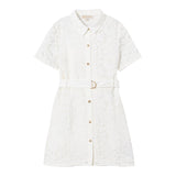 Michael Kors Abito Mezza Manica Tinta Unita con Ricami per Bambina R30295 BIANCO MICHAEL KORS 