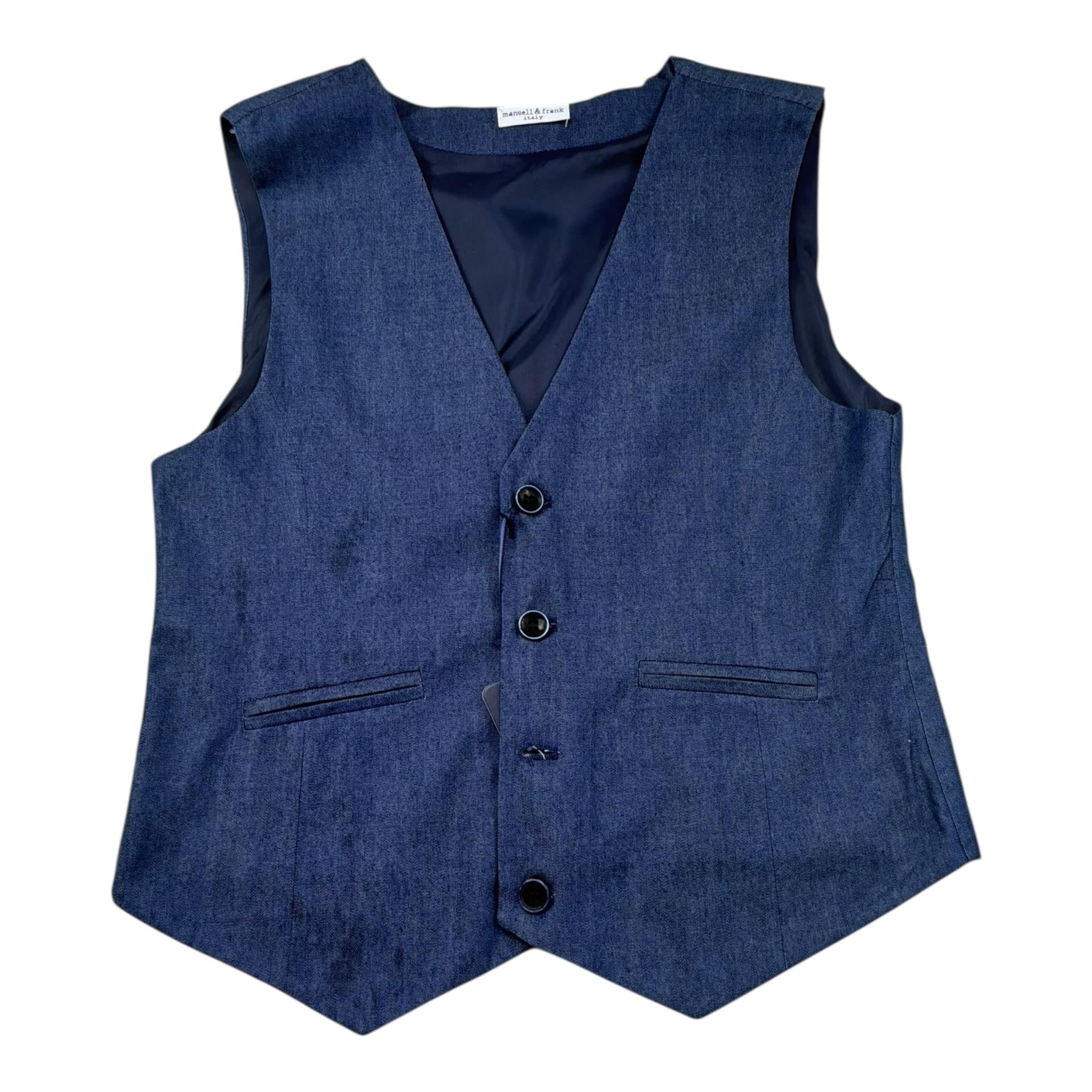 Manuel & Frank Gilet Tinta Unita per Bambino MF5143R BLU MANUEL & FRANK 