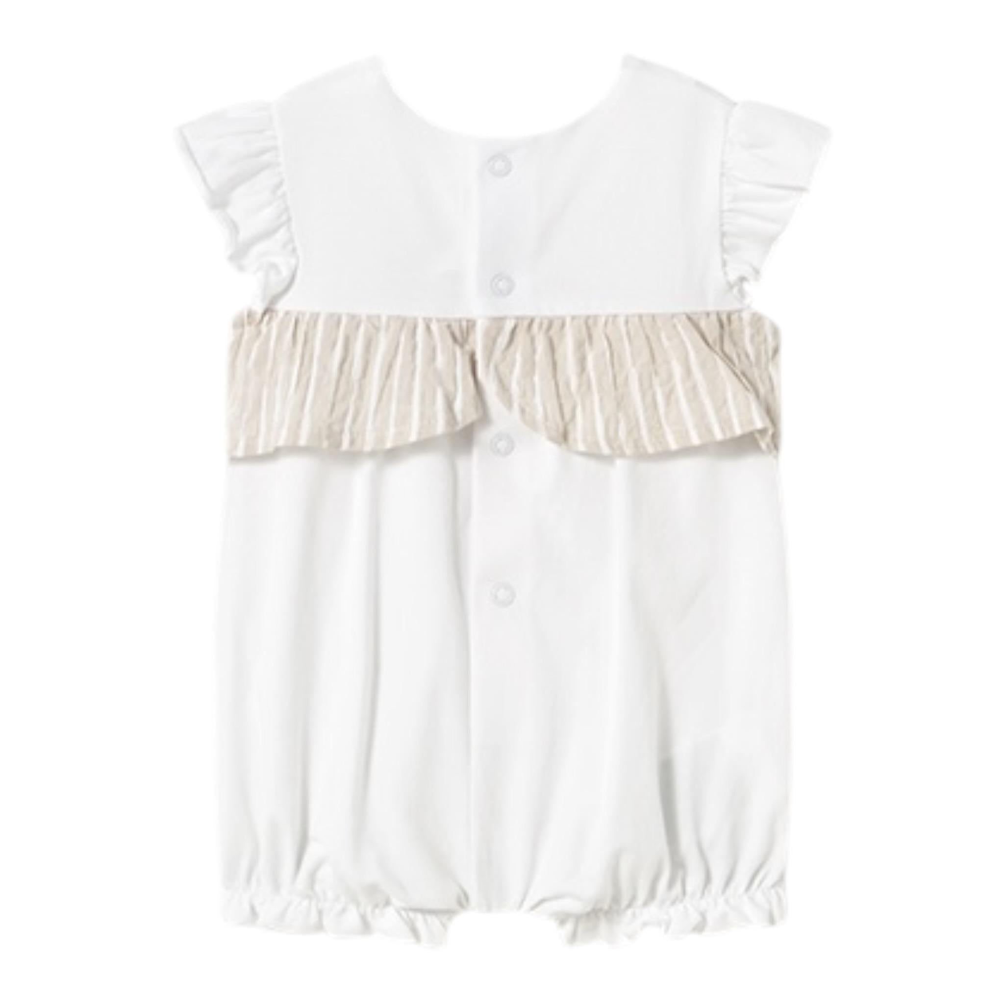 Mayoral Pagliaccett Tinta Unita con Fascia per Neonata 1748 BIANCO MAYORAL 