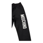 MOSCHINO pantalone tinta unita con logo Nero per Bambino HUP086 NERO MOSCHINO 