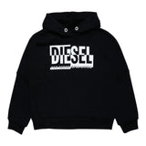 Diesel Felpa Chiusa con Cappuccio Tinta Unita per Bambina J01457 NERO DIESEL 