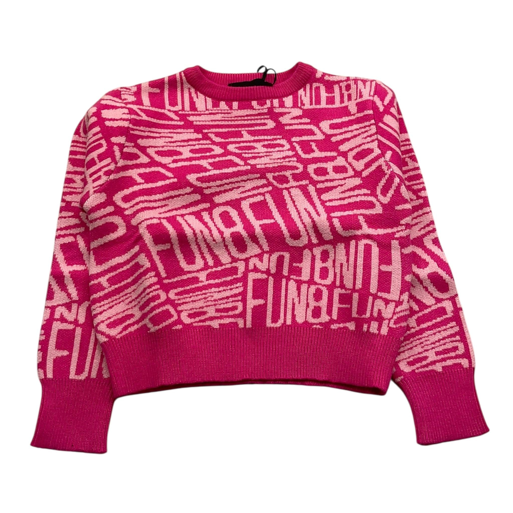 FUN & FUN maglia girocollo tinta unita con stampe in contrasto Fuxia per Bambina FNBSW15587X FUXIA FUN & FUN 