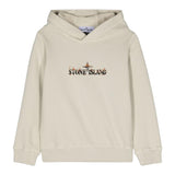 STONE ISLAND felpa tinta unita con cappuccio e stampa Beige per Bambino 81166221 BEIGE STONE ISLAND 