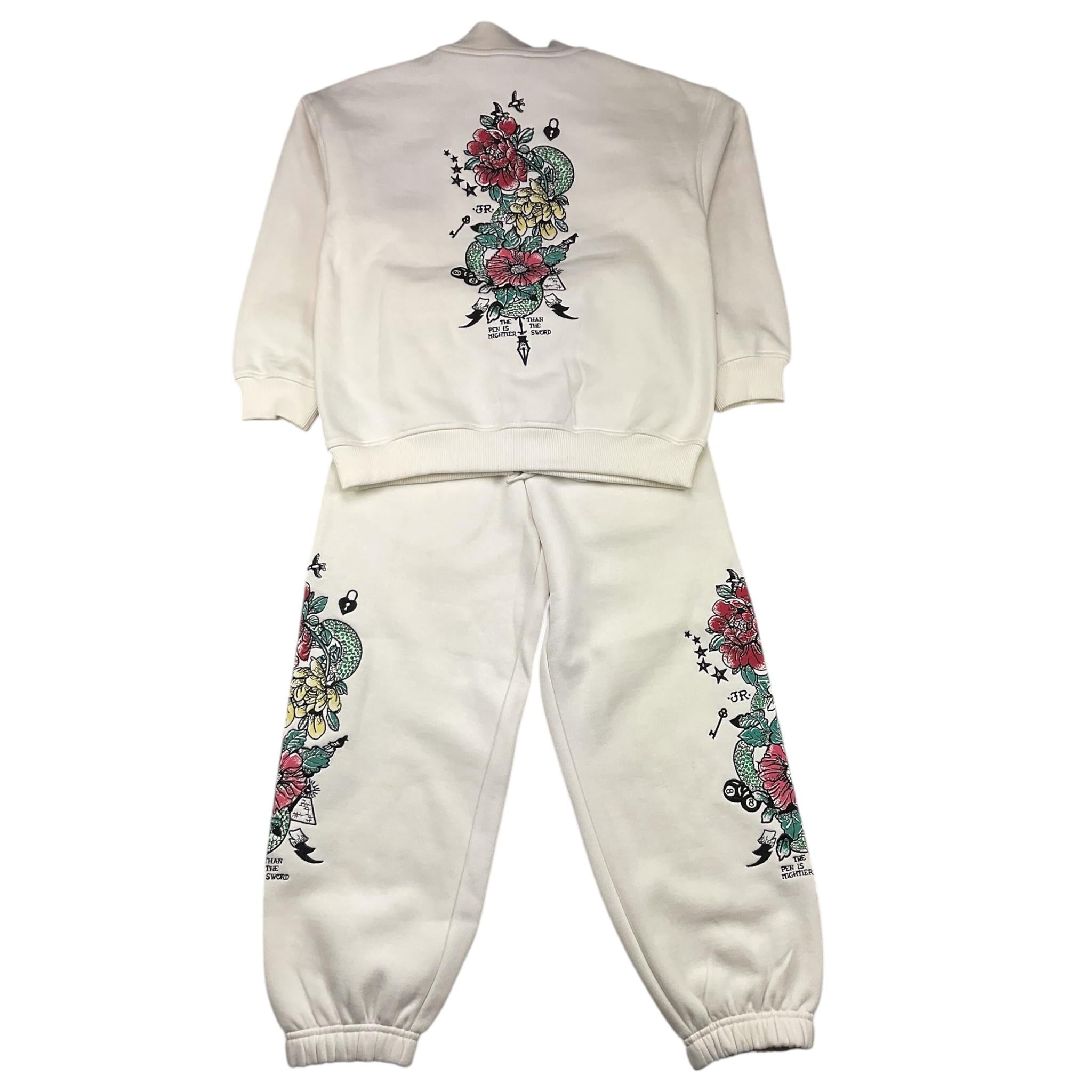 JOHN RICHMOND completo 2 pezzi felpa-pantalone tinta unita Panna per Bambina RGA25090CF PANNA JOHN RICHMOND 