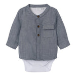 NAME.IT camicia body manica lunga Blu per Neonato 13221372 BLU NAME.IT 