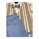 Mai'S Kids Completo 4 Pezzi Camicia-Papillon-Gilet-Bermuda per Bambino ALMAS BEIGE/AZZURRO MAI'S KIDS 