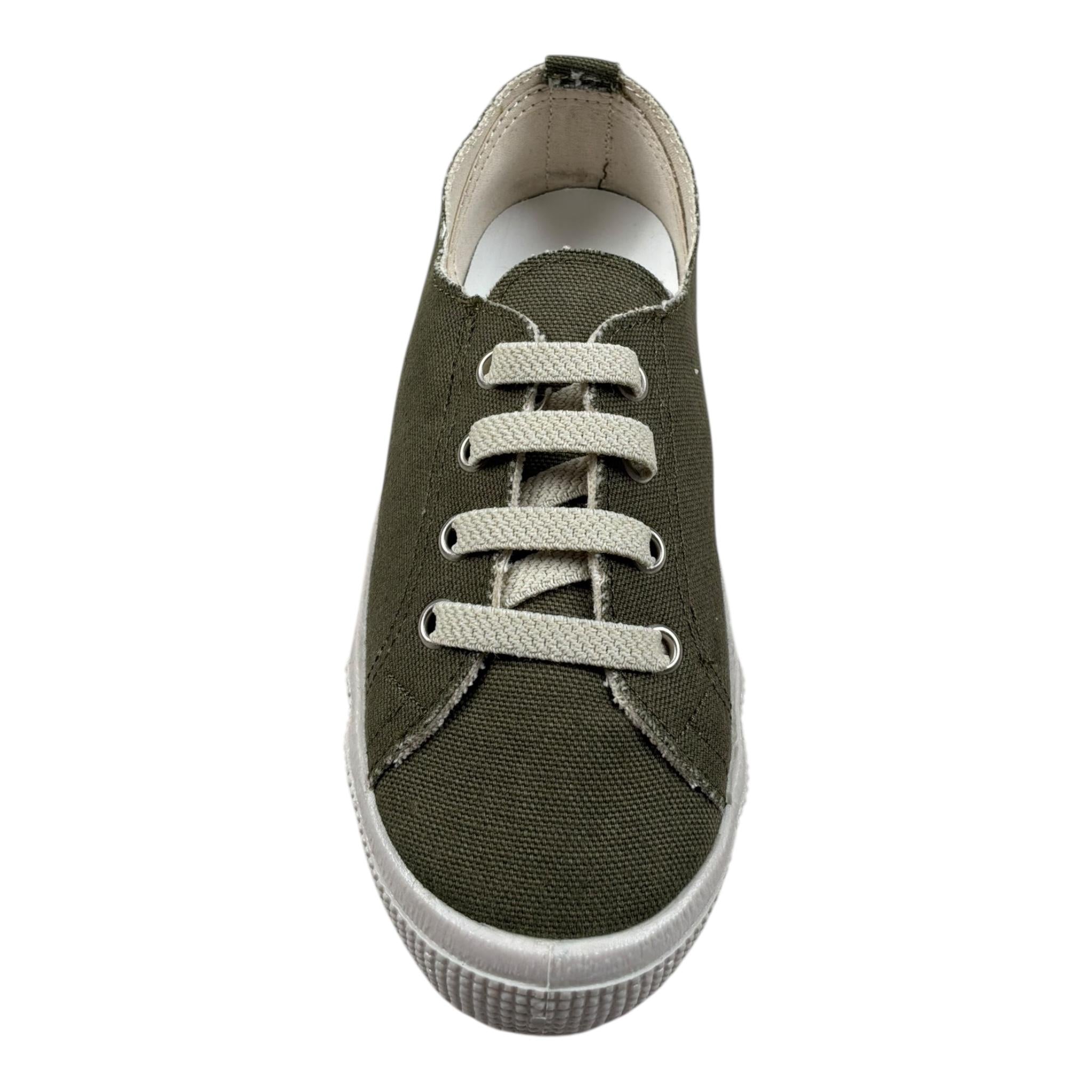 Il Gufo Sneakers Tinta Unita con Lacci In Contrasto per Bambino P25XD008CANVA VERDE IL GUFO 