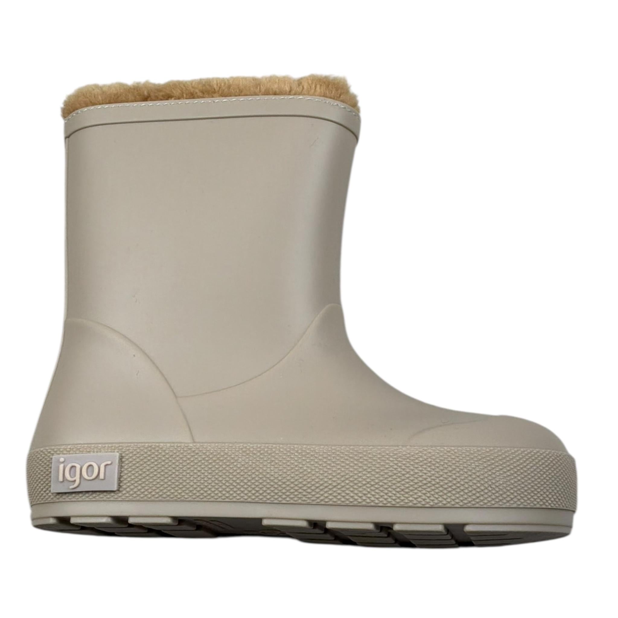 Igor Stivali Tinta Unita con Pelliccia Interna per Bambina W10306 BEIGE IGOR 