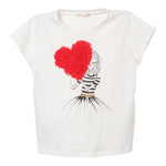Liu Jo T-Shirt Girocollo Tinta Unita con Applicazioni per Bambina KA4046X BIANCO LIU JO 