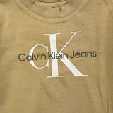 CALVIN KLEIN shirt girocollo tinta unita con stampa Sabbia per Neonato IN0IN00005 SABBIA CALVIN KLEIN 