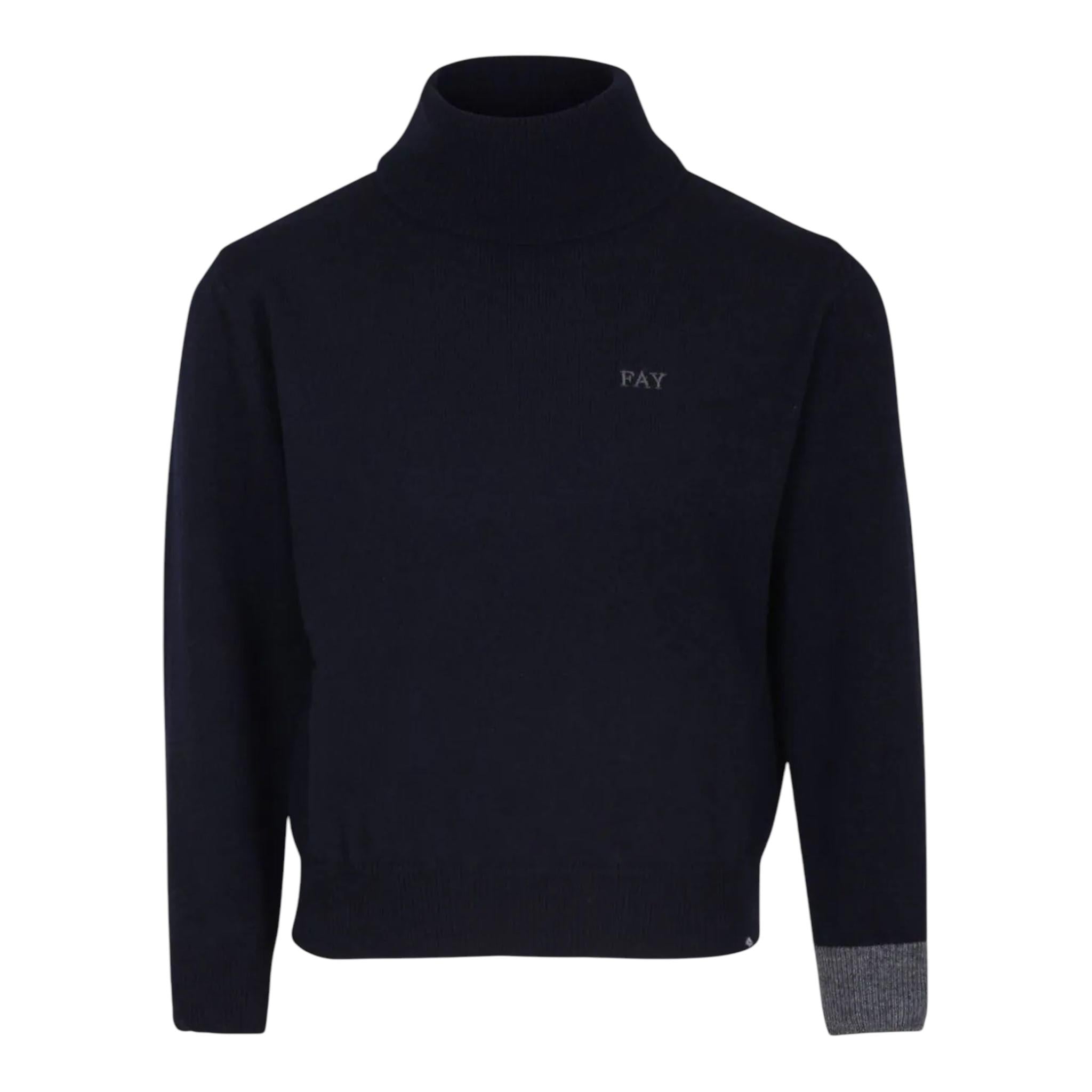 FAY maglia tinta unita collo alto Blu per Bambino FV9P20 BLU FAY 