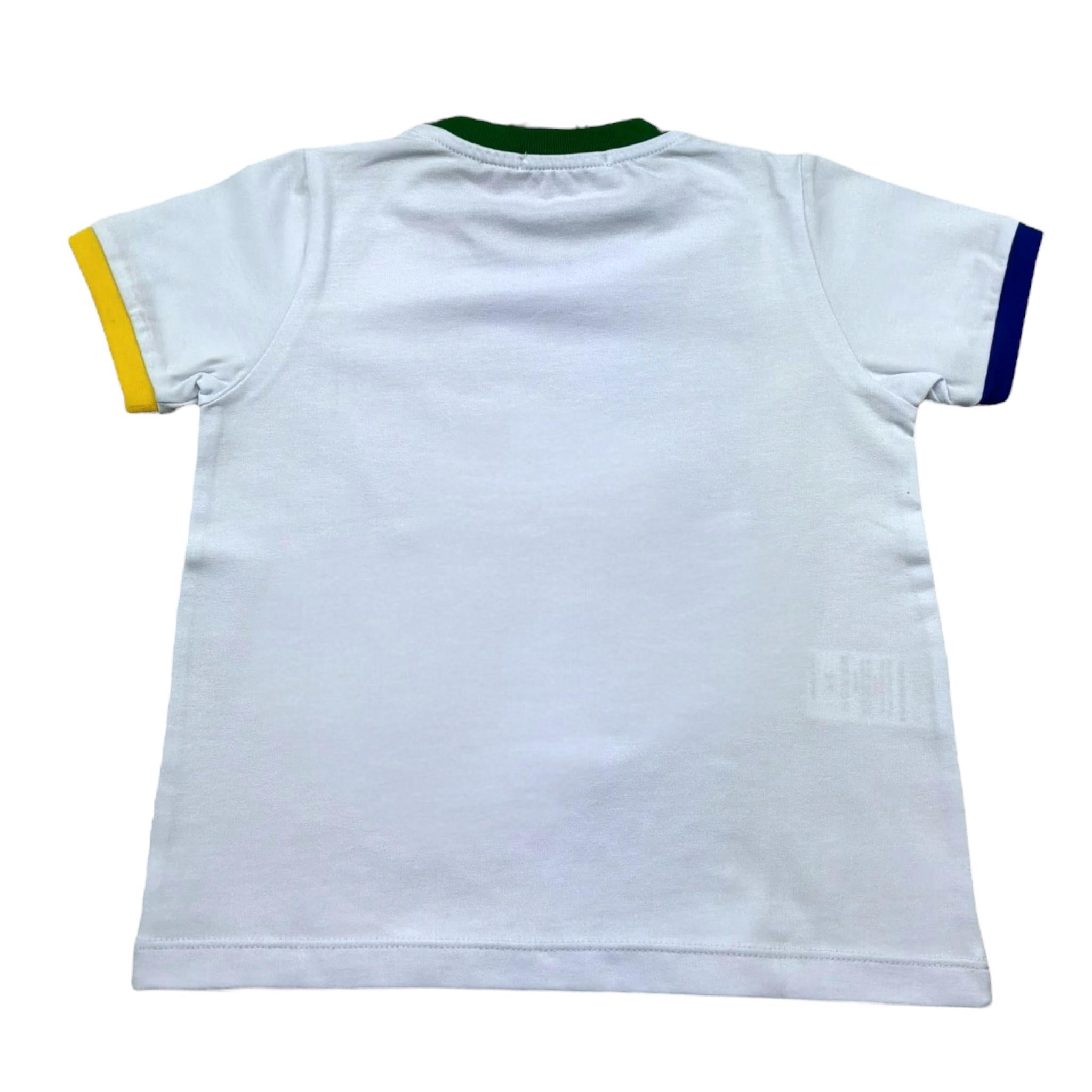 Daniele Alessandrini T-Shirt Girocollo Tinta Unita con Stampa per Bambino 1296M00234X BIANCO DANIELE ALESSANDRINI 