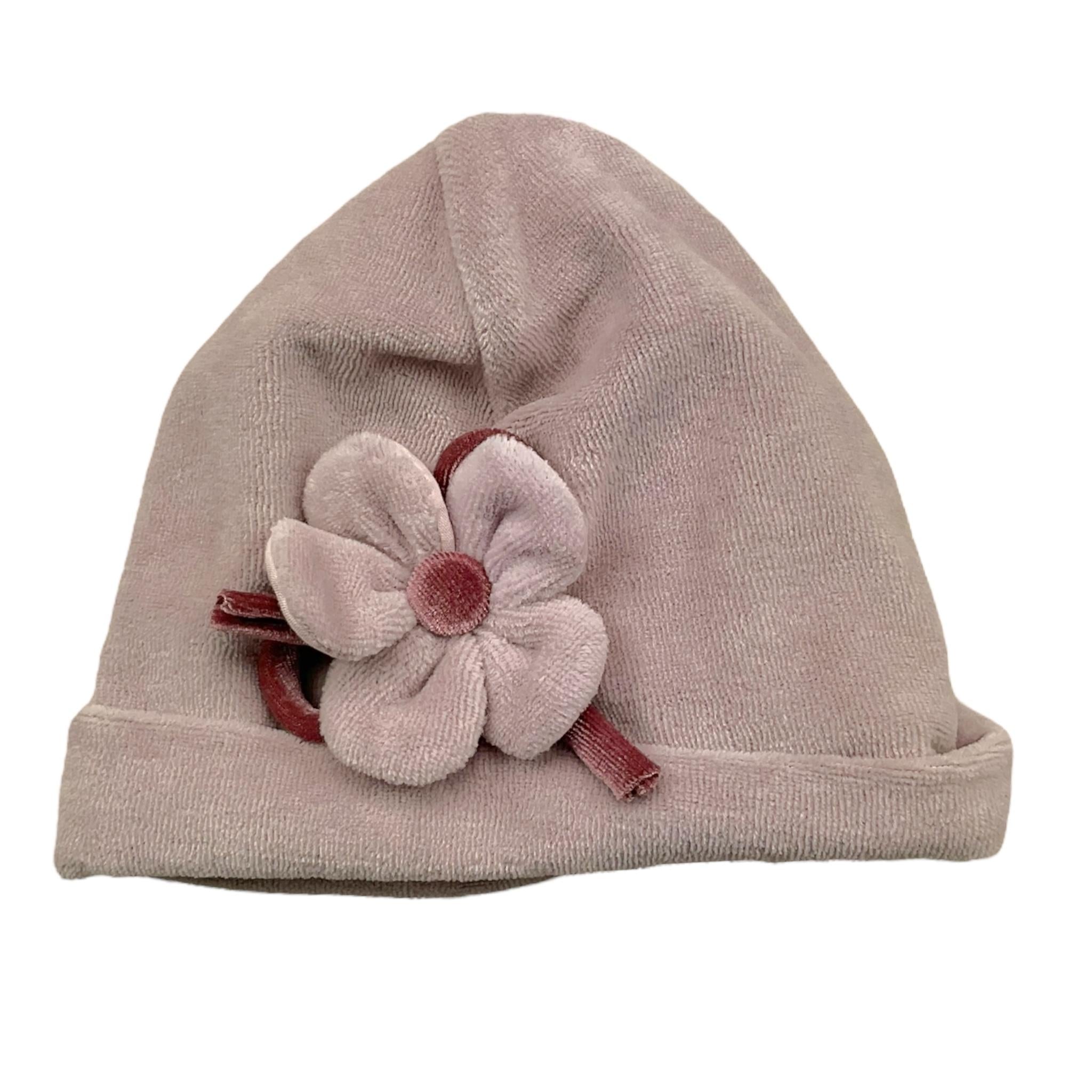 MARLU' cappello tinta unita con fiore Rosa per Neonata IB1073 ROSA MARLU' 
