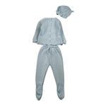Juliana Completo 3 Pezzi Maglia-Ghettina-Cappello Azzurro per Neonata 25027 AZZURRO JULIANA 
