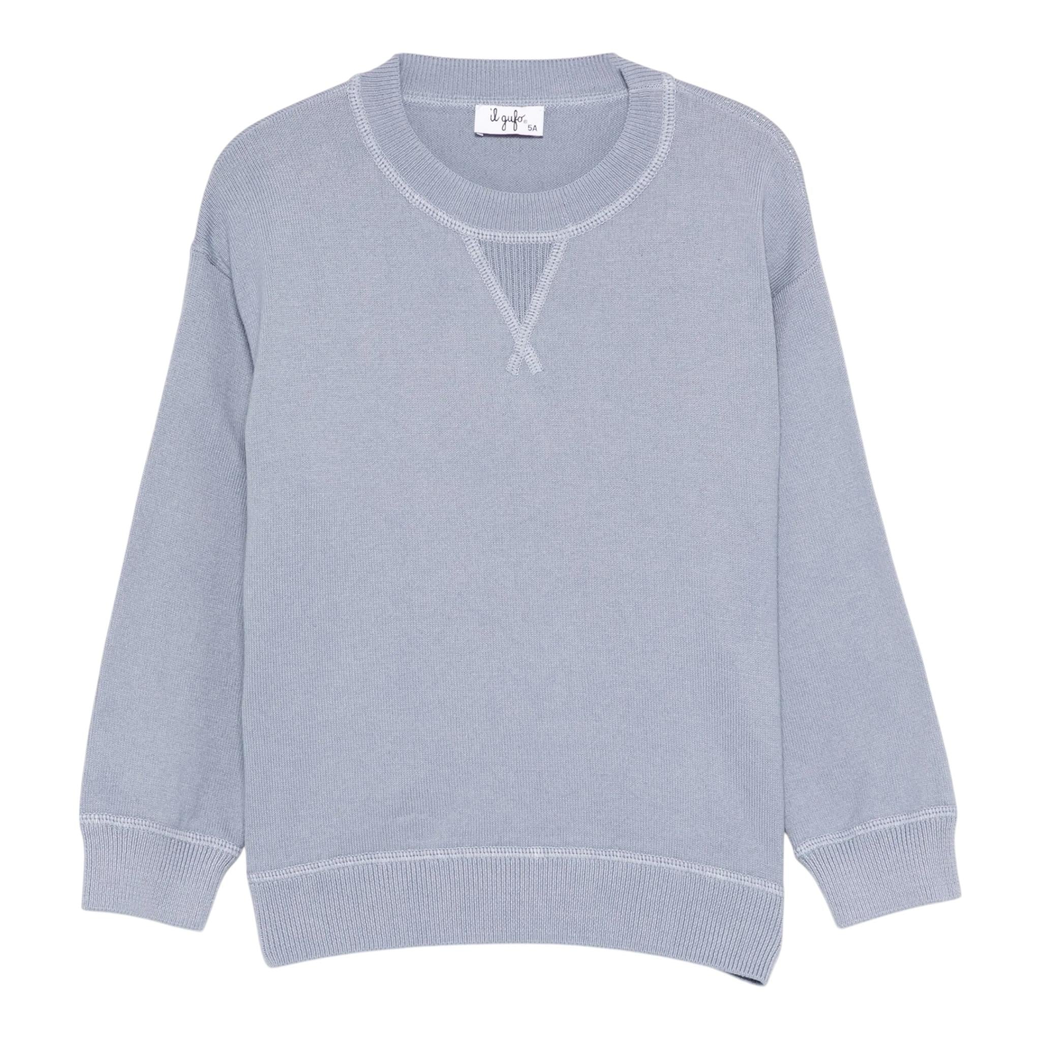 Il Gufo Maglia Girocollo Tinta Unita per Bambina P25MA479EM110 AZZURRO POLVERE IL GUFO 