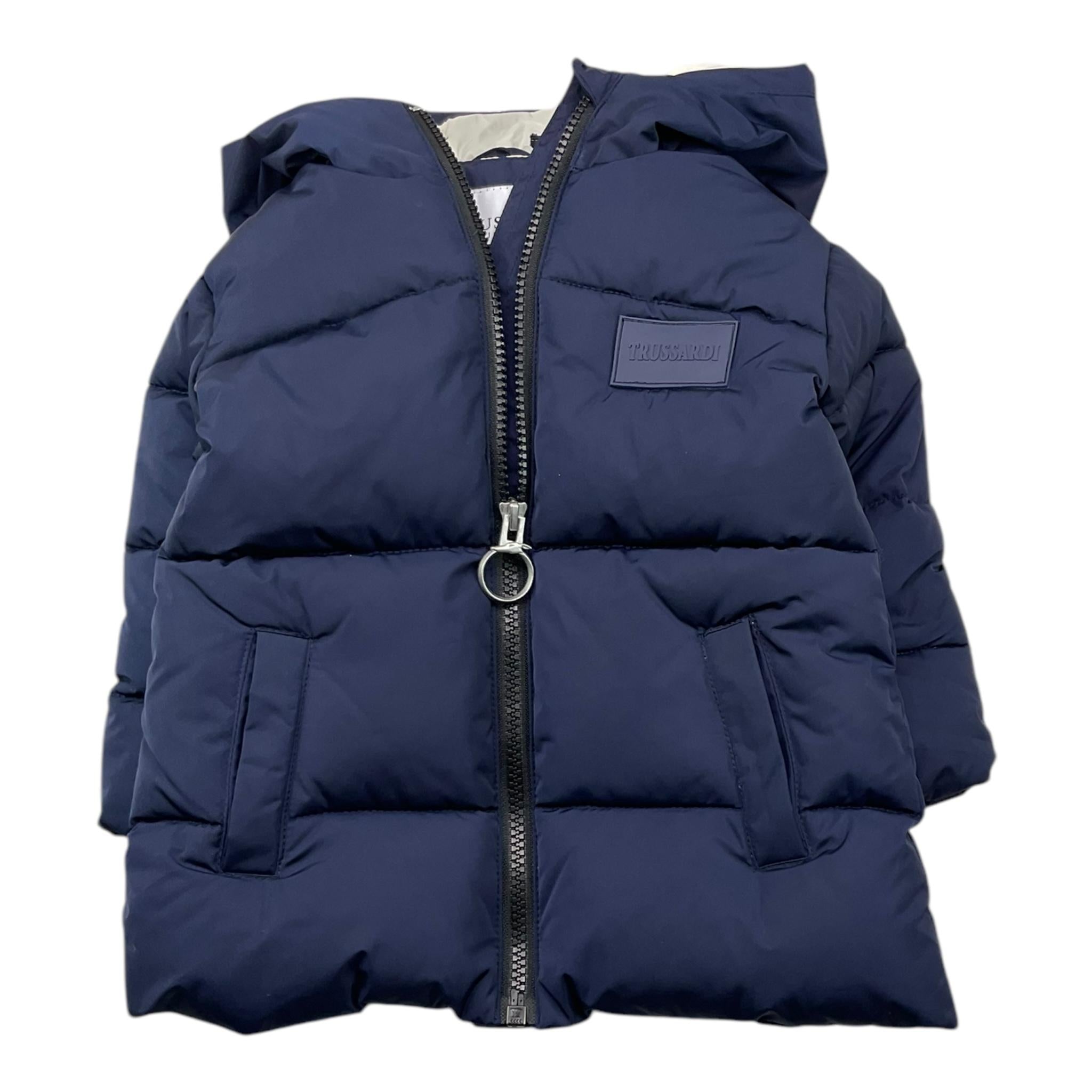 TRUSSARDI giubbino tinta unita con zip e cappuccio Blu per Neonato TIA25012PI BLU TRUSSARDI 