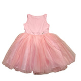 Fun & Fun Abito Cerimonia Tinta Unita Giromanica Con Tulle Rosa Per Bambina