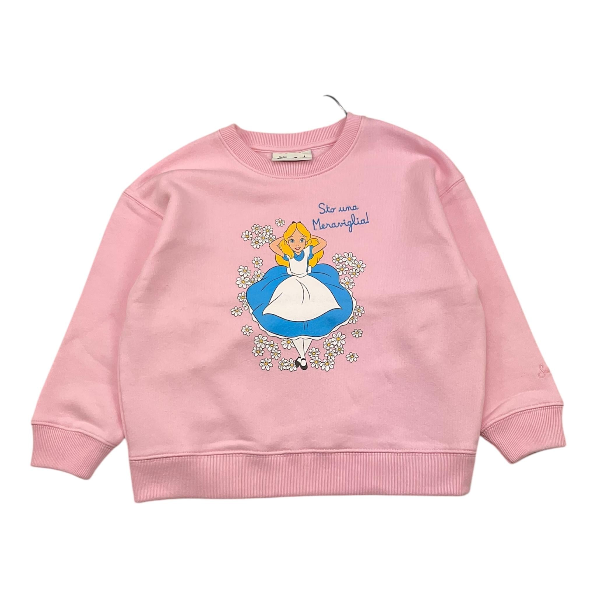 SAINT BARTH felpa girocollo tinta unita con stampa alice Rosa per Bambina ALICE ROSA SAINT BARTH 