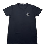 Daniele Alessandrini T-Shirt Girocollo Tinta Unita con Stampa Nero per Bambino