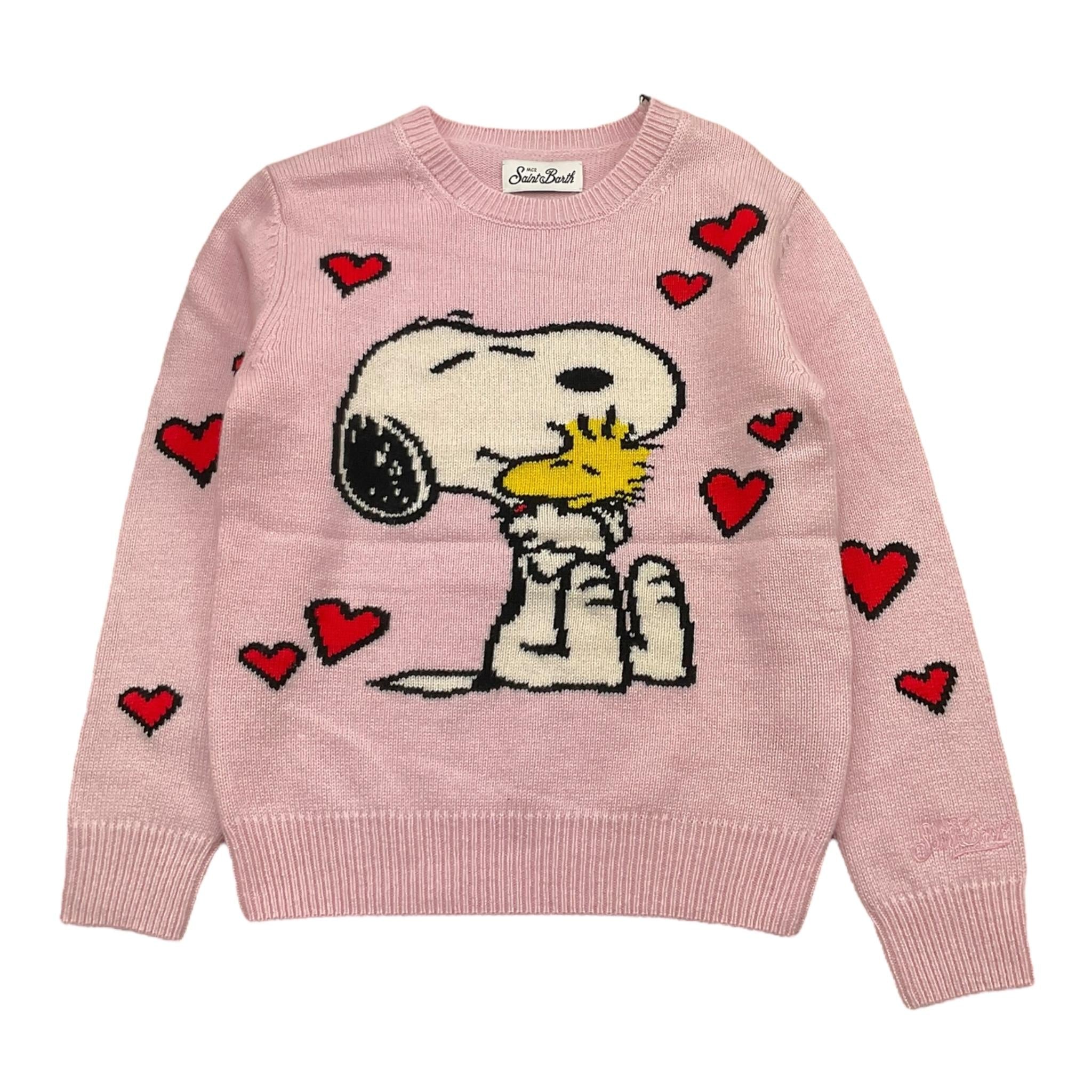 SAINT BARTH maglia girocollo tinta unita con stampa Rosa per Bambina PEANUTSS ROSA SAINT BARTH 