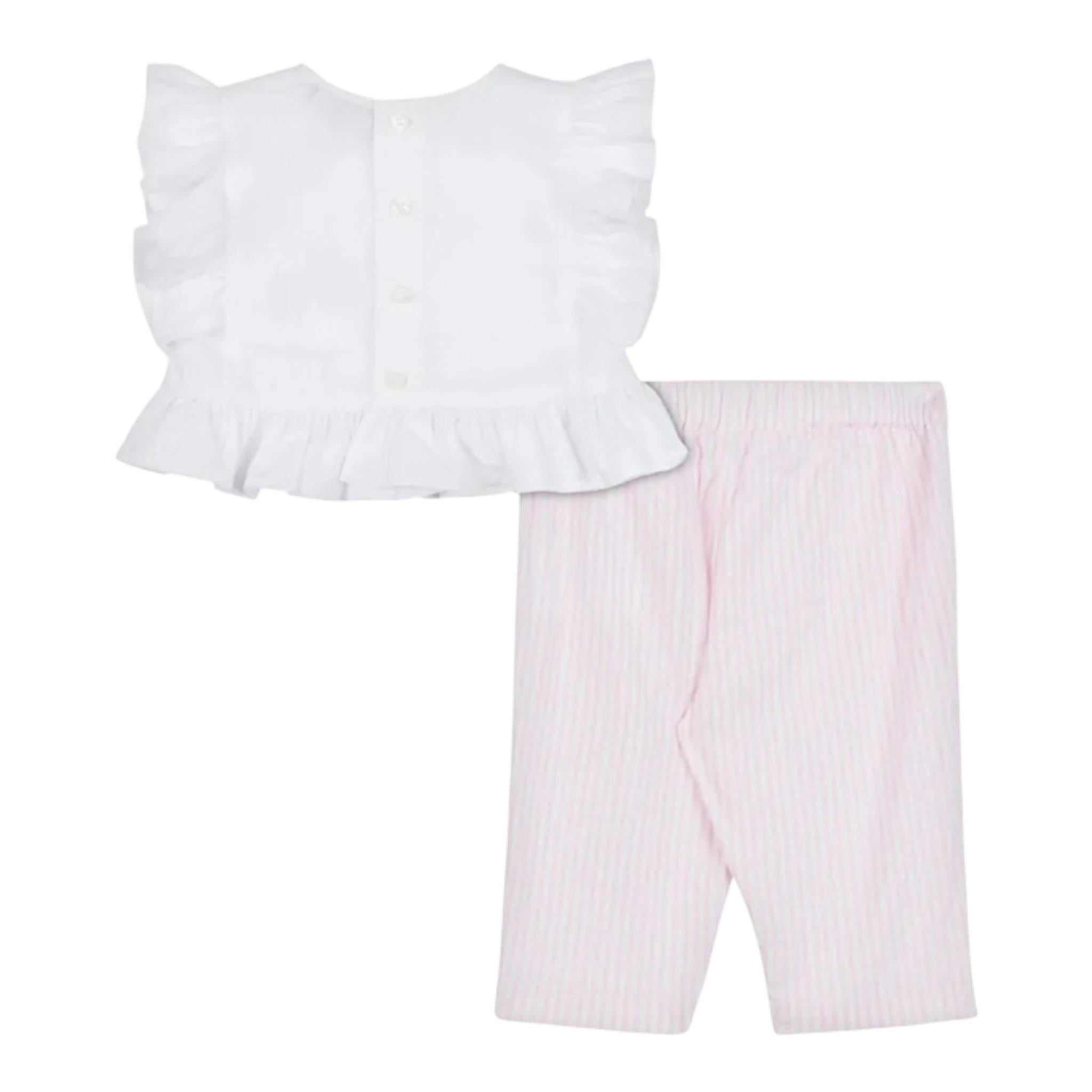 Moschino Completo 2 Pezzi Camicia-Pantalone per Neonata MDG01LYX BIANCO/ROSA MOSCHINO 