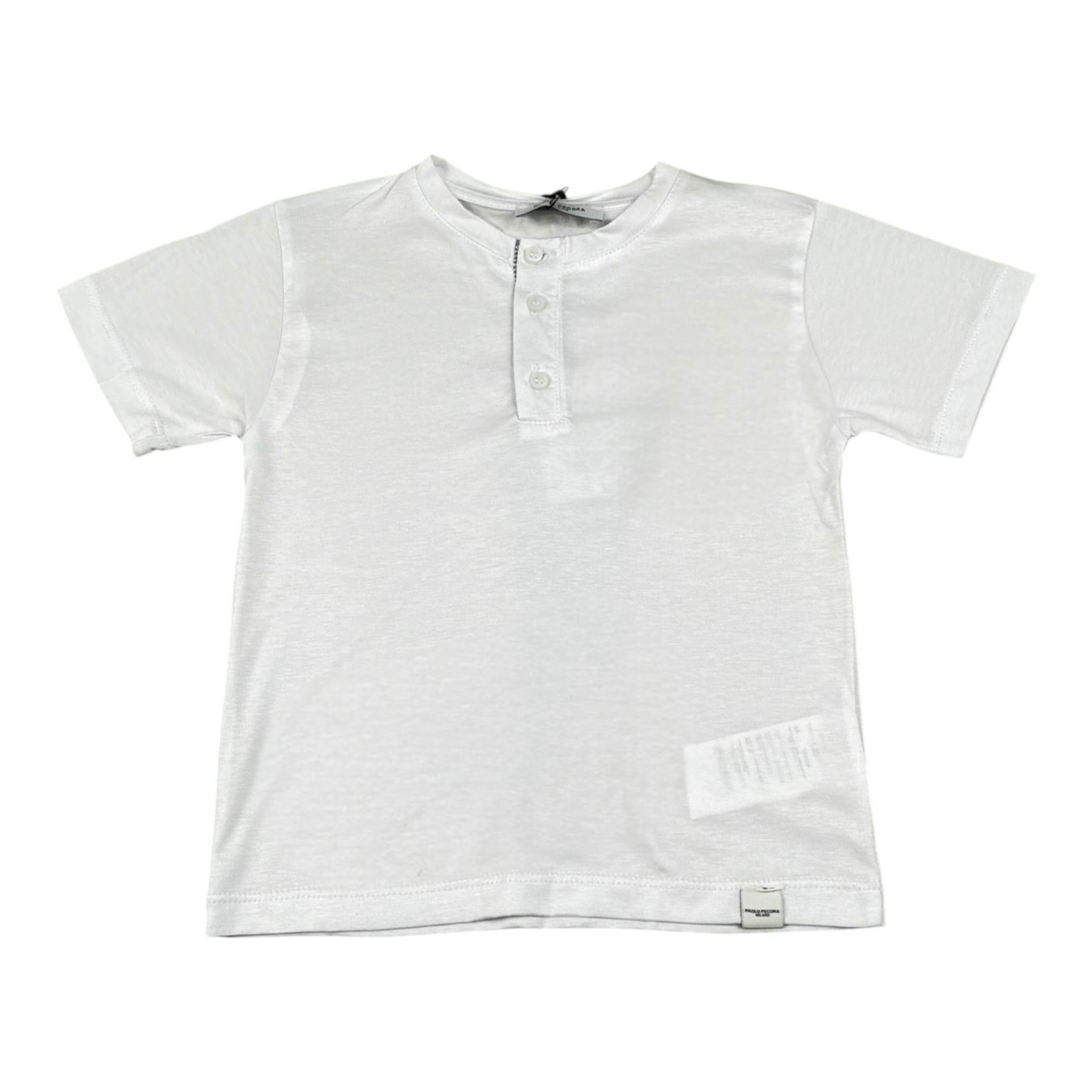 Paolo Pecora T-Shirt Tinta Unita Girocollo per Bambino THTH BIANCO PAOLO PECORA 
