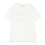 Elisabetta Franchi T-Shirt Girocollo Tinta Unita con Trafori per Bambina EFTS228X PANNA ELISABETTA FRANCHI 