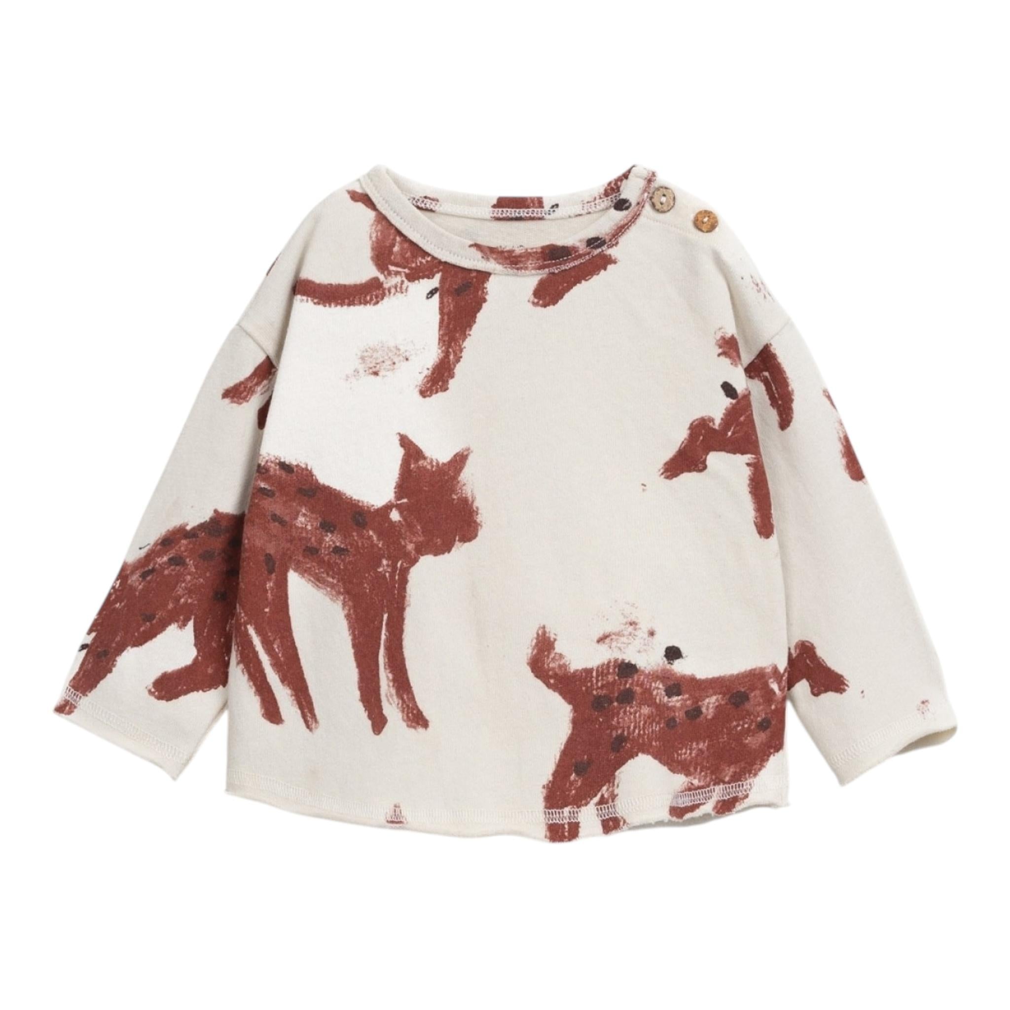 PLAY UP shirt girocollo tinta unita con stampa Panna per Bambina PA011AP11007 PANNA PLAY UP 