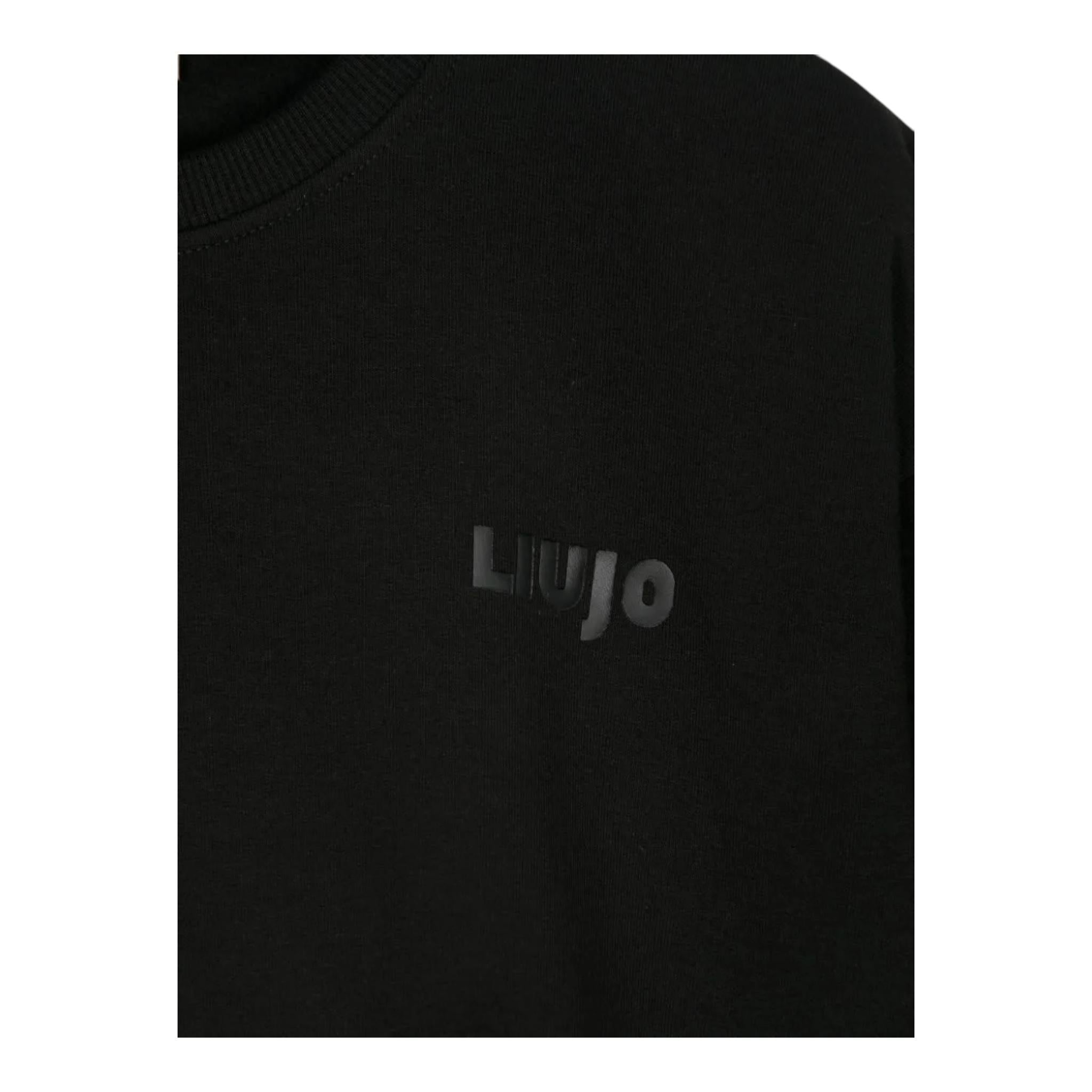 LIU JO felpa chiusa girocollo tinta unita con stampa  Nero per Bambina GF4067 NERO LIU JO 