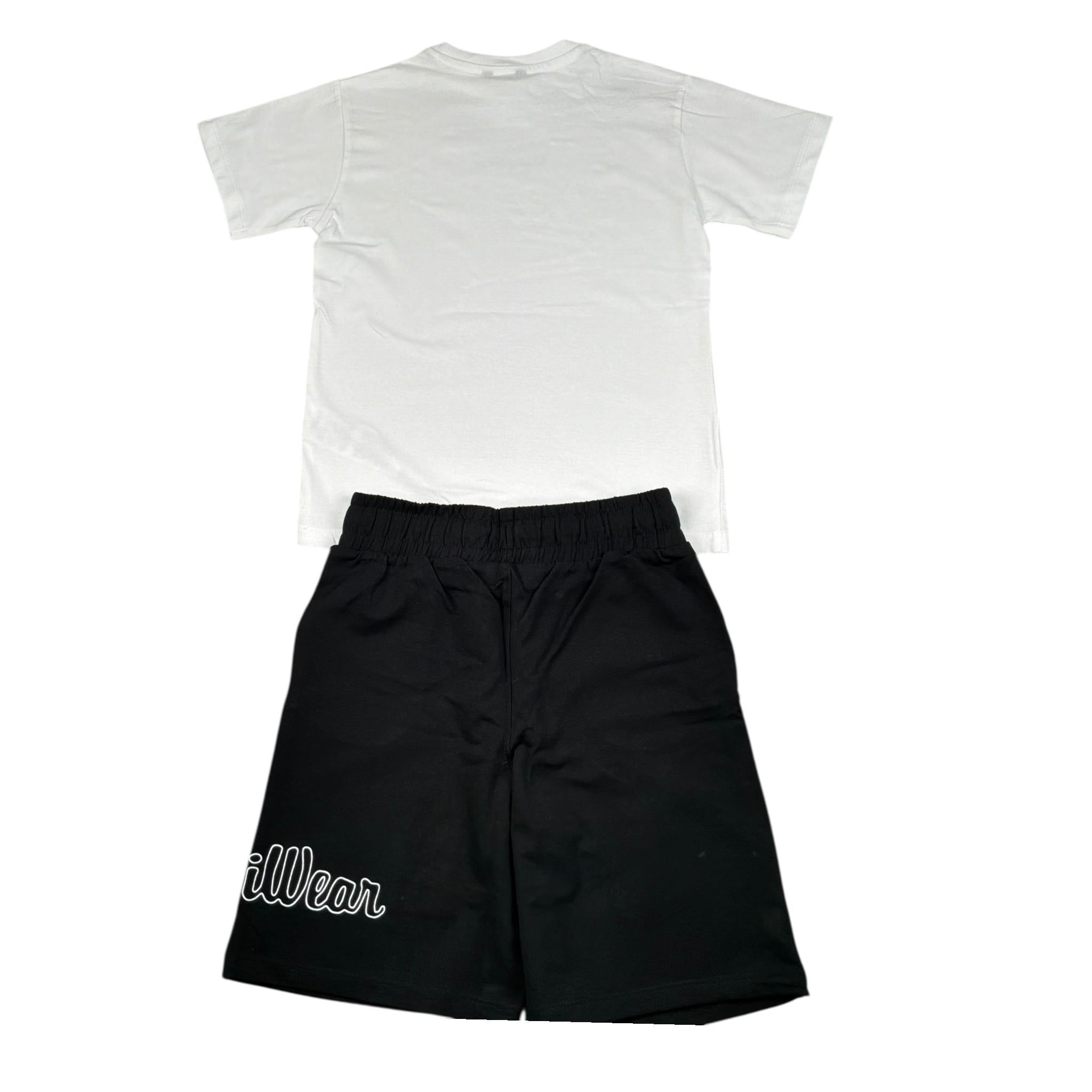 Refrigiwear Completo 2 Pezzi T-Shirt - Bermuda Bicolore per Neonato R1102W25N BIANCO/NERO REFRIGIWEAR 