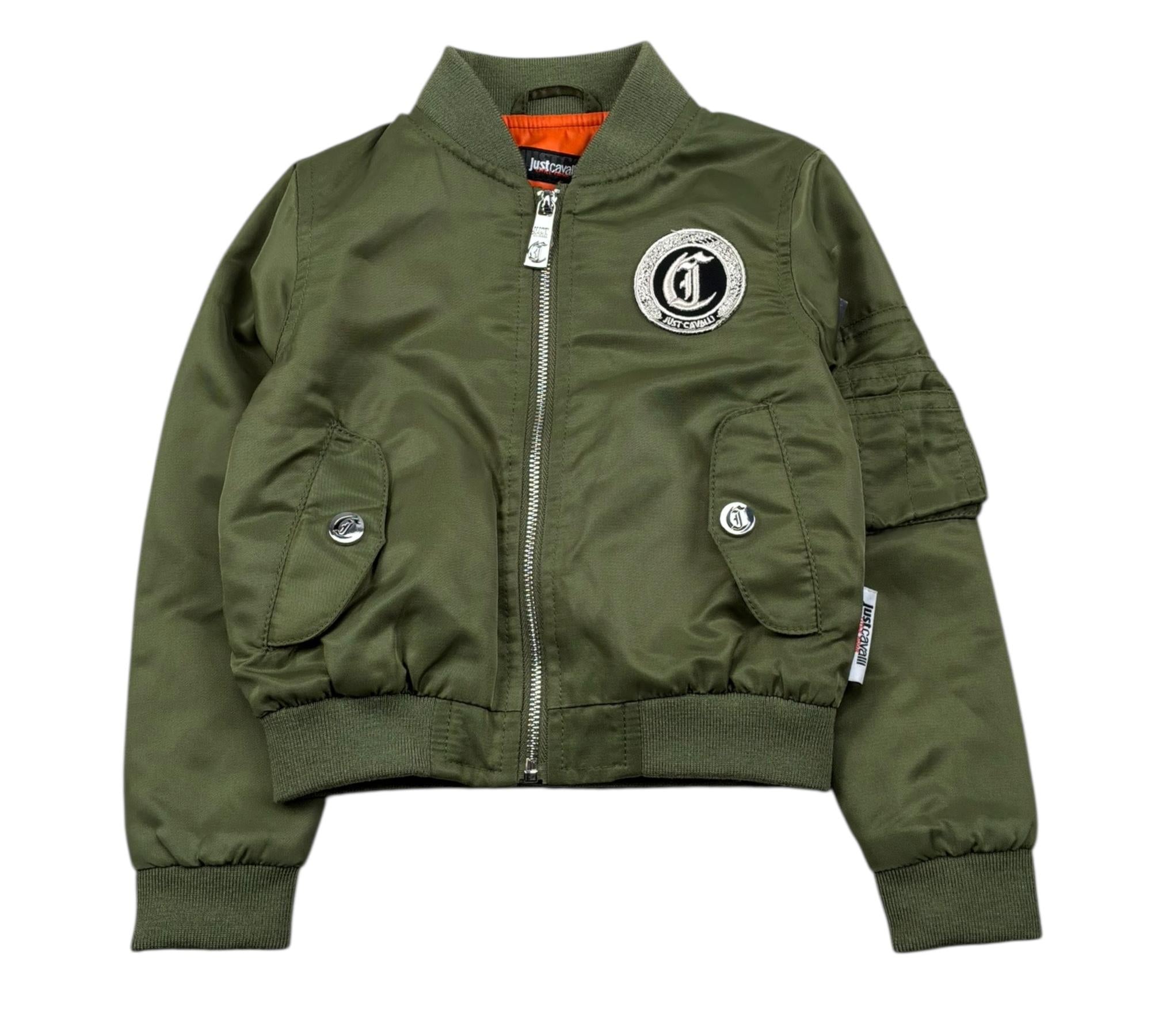 Just Cavalli Giubbino Tinta Unita con Logo per Neonato JIP26086GB VERDE JUST CAVALLI 