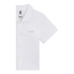 Boss Camicia Mezza Manica Tinta Unita per Neonato J52092 BIANCO BOSS 