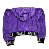 GAELLE felpa chiusa con cappuccio tinta unita in velluto Viola per Bambina 2741FY00385X VIOLA GAELLE 